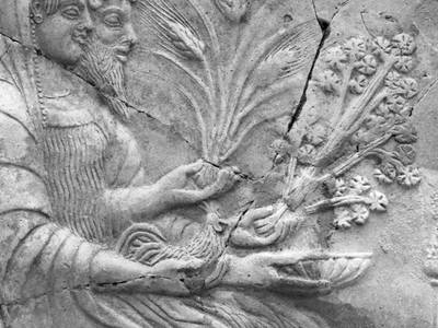 Die Götter Hades und Persephone als Fürst*innen der Unterwelt, Weihrelief aus Terrakotta, 5. Jh. v.Chr.