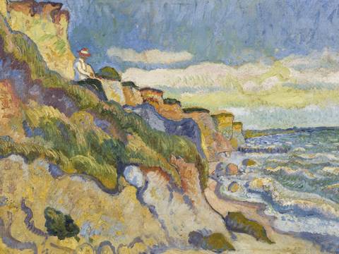 Cesar Klein Ahrenshoop II (Felsen am Meer), 1909 Öl auf Malpappe 32 x 48,5 cm Privatbesitz