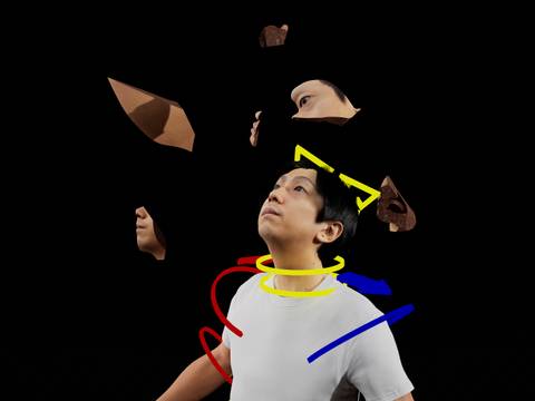 The Ouroboros of Facial Data, video still, 2025