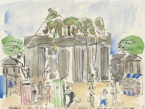 Brief von Harald Metzkes an Wolfgang Windhausen, Berlin, 10. November 1990, Feder, Tusche, aquarelliert, Akademie der Künste, Berlin
